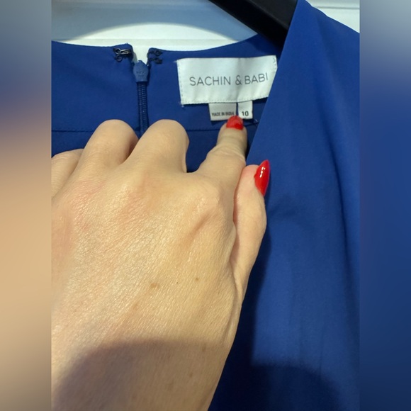 NWT Sachin & Babi Lori Dress Cobalt Blue Tiered Colorblock Midi 10 - Picture 6 of 7